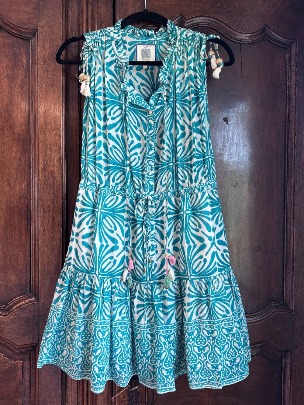 Bell by Alicia Bell mini dress green / blue, white Small